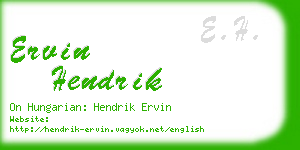 ervin hendrik business card